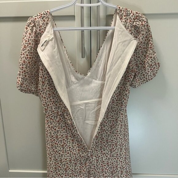 PERFECT STRANGER “Juliette” Lined Floral Print Deep V Neck Mini Dress - Picture 10 of 11